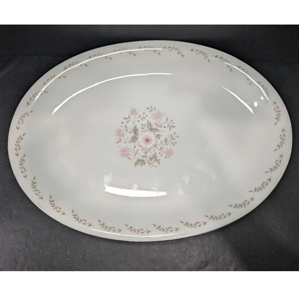 Mikasa‎ Edna Oval Serving Platter, Vintage Fine China, Replacement Dinnerware